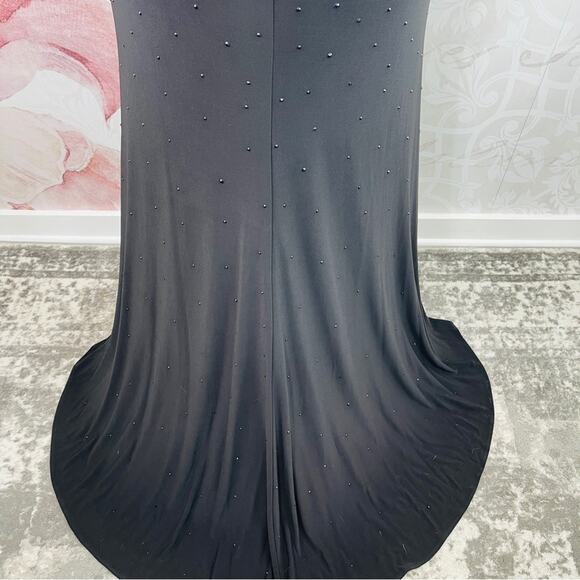 Abby Paris Black sequin studded gown Size 14 NWT - Picture 5 of 14